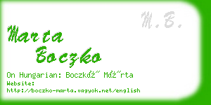 marta boczko business card